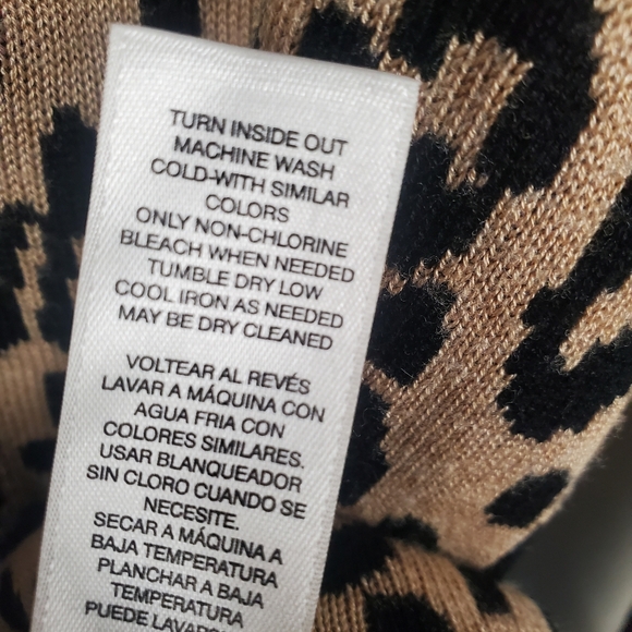 Chico's Animal Print Crew Neck Sweater - Black and Tan. LG. #0196 - Picture 5 of 11